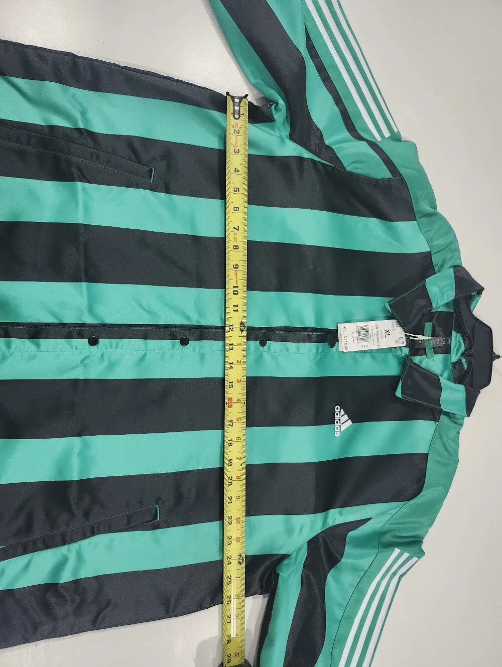 Adidas Originals Satin Coaches Snap Jacket Green Black Mens Size XL $110 IB8393 - Picture 6 of 8